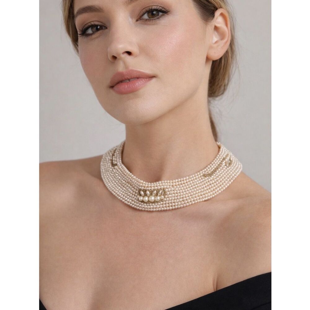 Vintage 1940’s Pearl Multi-Strand Collar Necklace - Cream